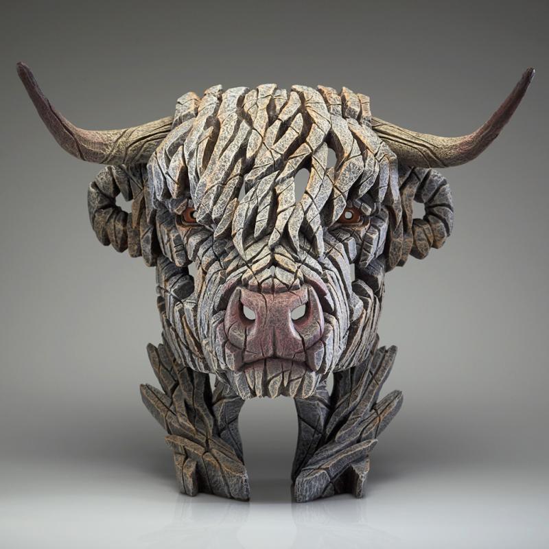 Highland Cow Bust - White